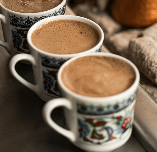 cups with different types of coffee